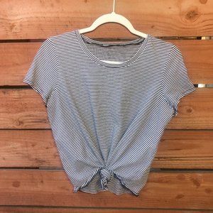 Madewell Tie-Front Striped Top (Medium)